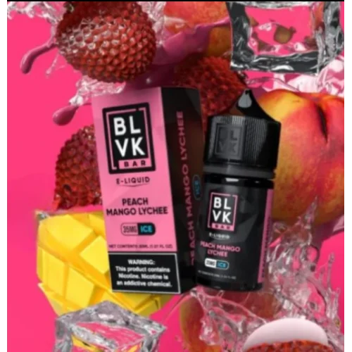 BLVK Bar Peach Mango Lychee Ice Salt Likit 30ml - Premium Salt Likit