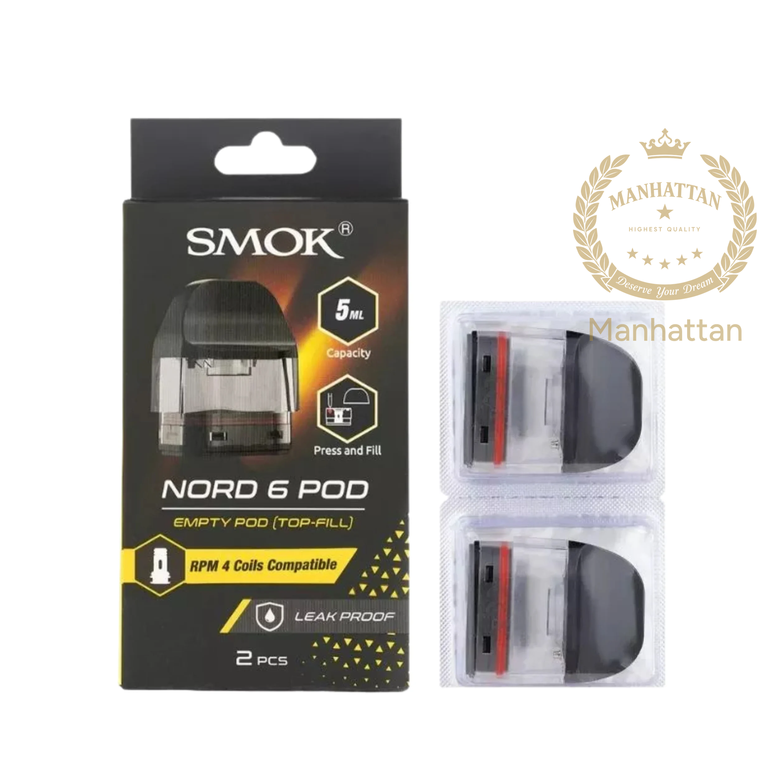 SMOK Nord 6 Boş Kartuş 5ml RPM 4 Uyumlu (2'li Paket) (%100 Orijinal)